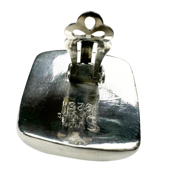 Simon Sebbag 80”s Silver & Vermeil Gold Clip Earrings - Picture 13 of 16